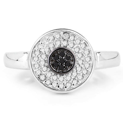0.20 Carat Genuine Black Diamond and White Diamond .925 Sterling Silver Ring by Bids.com