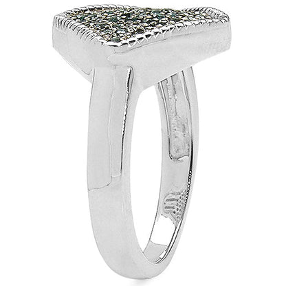 0.28 Carat Genuine Blue Diamond .925 Sterling Silver Ring by Bids.com