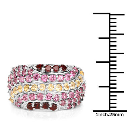 2.35 Carat Genuine Multi Stone .925 Sterling Silver Ring by Bids.com