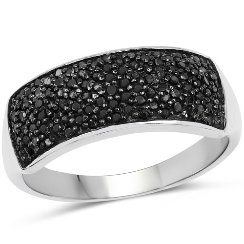 0.43 Carat Genuine Black Diamond .925 Sterling Silver Ring by Bids.com