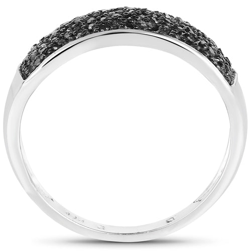 0.43 Carat Genuine Black Diamond .925 Sterling Silver Ring by Bids.com