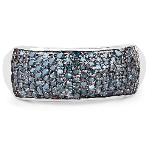0.42 Carat Genuine Blue Diamond .925 Sterling Silver Ring by Bids.com