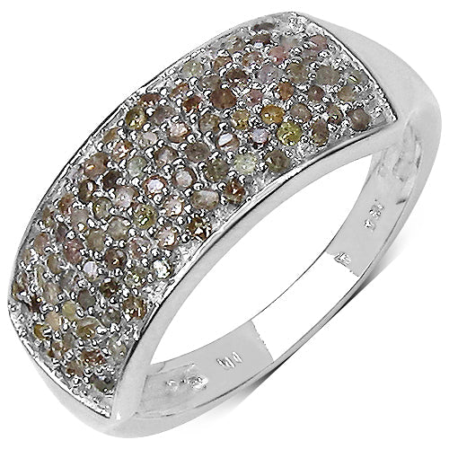 0.42 Carat Genuine White Diamond .925 Sterling Silver Ring by Bids.com