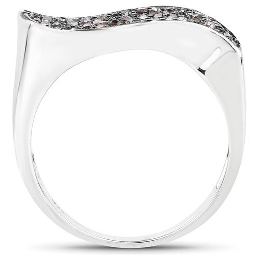 0.21 Carat Genuine Champagne Diamond .925 Sterling Silver Ring by Bids.com