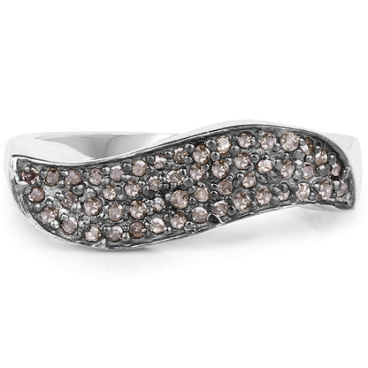 0.21 Carat Genuine Champagne Diamond .925 Sterling Silver Ring by Bids.com