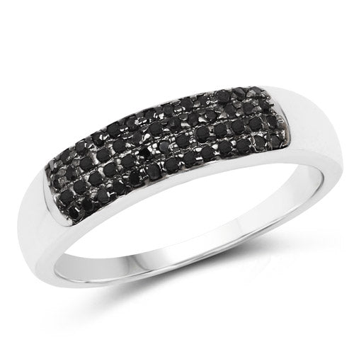 0.22 Carat Genuine Black Diamond .925 Sterling Silver Ring by Bids.com