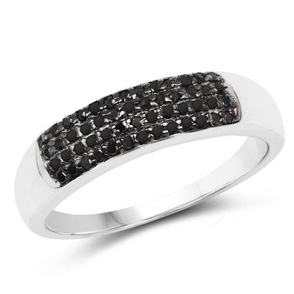 0.22 Carat Genuine Black Diamond .925 Sterling Silver Ring by Bids.com