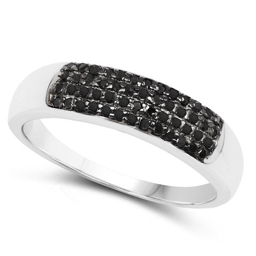 0.22 Carat Genuine Black Diamond .925 Sterling Silver Ring by Bids.com