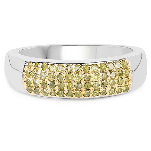 0.22 Carat Genuine Yellow Diamond .925 Sterling Silver Ring by Bids.com