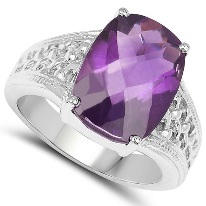 6.50 Carat Genuine Amethyst .925 Sterling Silver Ring by Bids.com