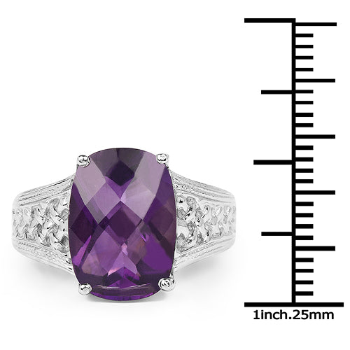6.50 Carat Genuine Amethyst .925 Sterling Silver Ring by Bids.com