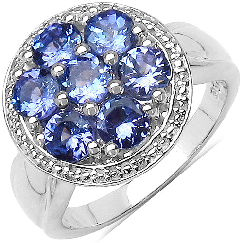 1.61 Carat Genuine Tanzanite .925 Sterling Silver Ring by Bids.com