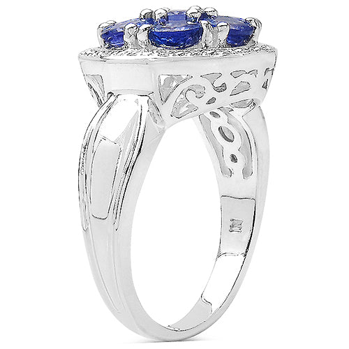 1.61 Carat Genuine Tanzanite .925 Sterling Silver Ring by Bids.com