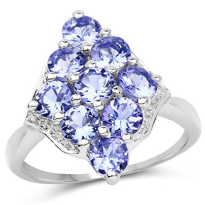 2.07 Carat Genuine Tanzanite .925 Sterling Silver Ring by Bids.com