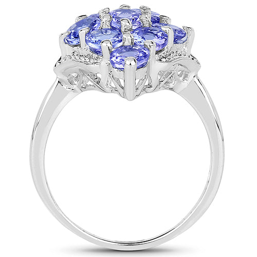 2.07 Carat Genuine Tanzanite .925 Sterling Silver Ring by Bids.com
