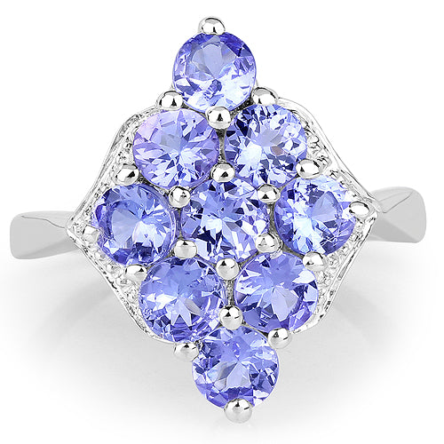 2.07 Carat Genuine Tanzanite .925 Sterling Silver Ring by Bids.com