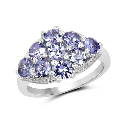 2.07 Carat Genuine Tanzanite .925 Sterling Silver Ring by Bids.com