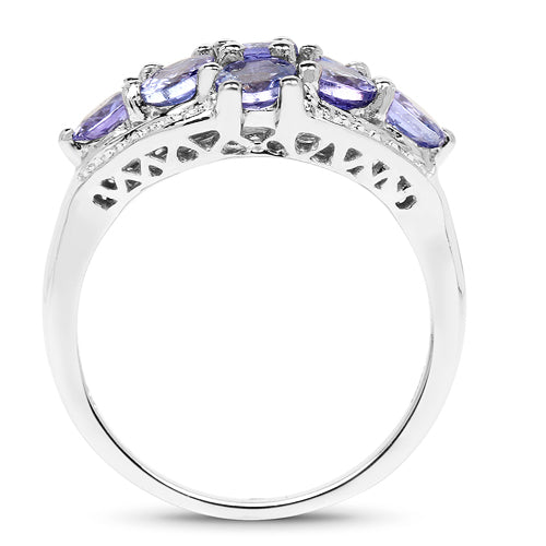 2.07 Carat Genuine Tanzanite .925 Sterling Silver Ring by Bids.com