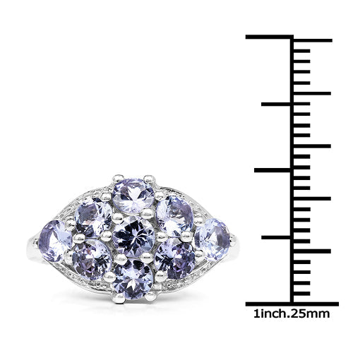 2.07 Carat Genuine Tanzanite .925 Sterling Silver Ring by Bids.com