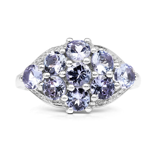 2.07 Carat Genuine Tanzanite .925 Sterling Silver Ring by Bids.com