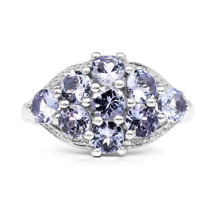 2.07 Carat Genuine Tanzanite .925 Sterling Silver Ring by Bids.com