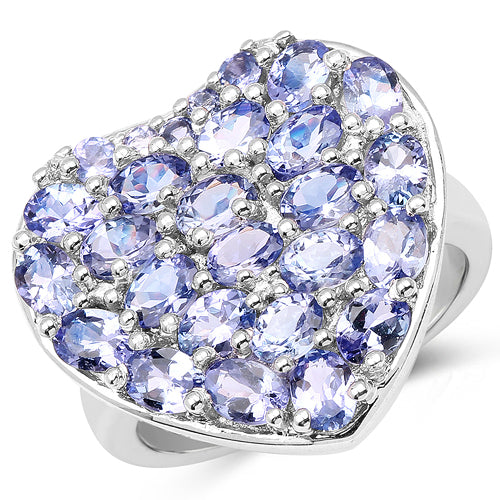 3.96 Carat Genuine Tanzanite .925 Sterling Silver Ring by Bids.com