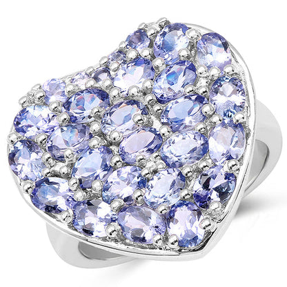3.96 Carat Genuine Tanzanite .925 Sterling Silver Ring by Bids.com