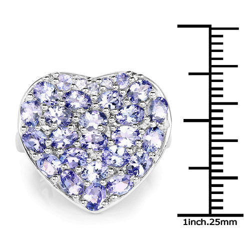 3.96 Carat Genuine Tanzanite .925 Sterling Silver Ring by Bids.com