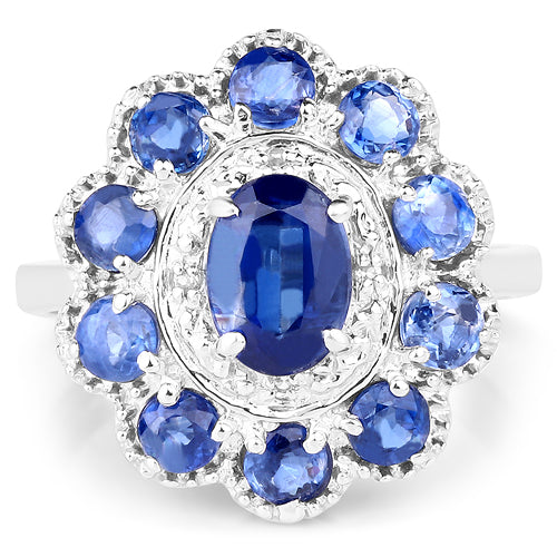 2.47 Carat Genuine Kyanite &amp; White Topaz .925 Sterling Silver Ring by Bids.com