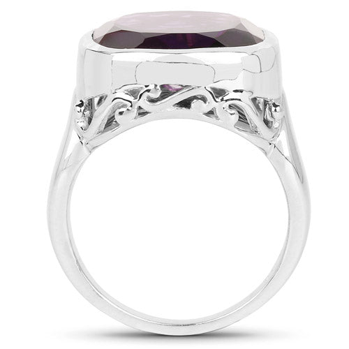 9.00 Carat Genuine Amethyst .925 Sterling Silver Ring  DestGlow