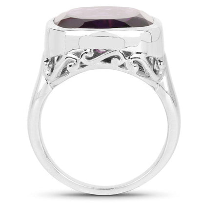 9.00 Carat Genuine Amethyst .925 Sterling Silver Ring  DestGlow