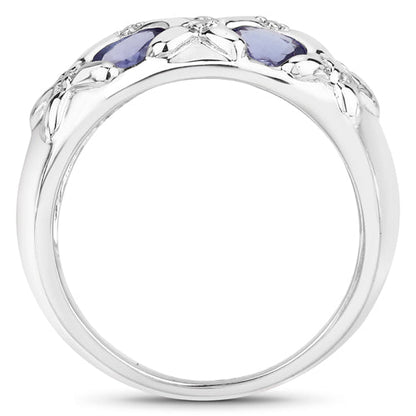 2.31 Carat Genuine Tanzanite .925 Sterling Silver Ring by Bids.com