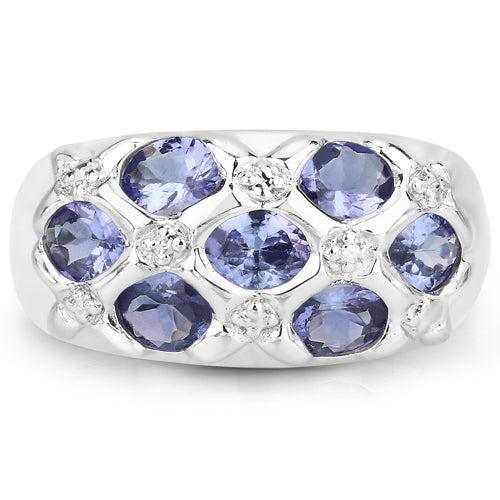 2.31 Carat Genuine Tanzanite .925 Sterling Silver Ring by Bids.com