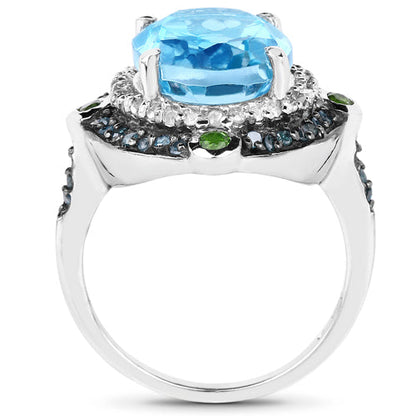 5.84 Carat Genuine Multi Stones .925 Sterling Silver Ring by Bids.com