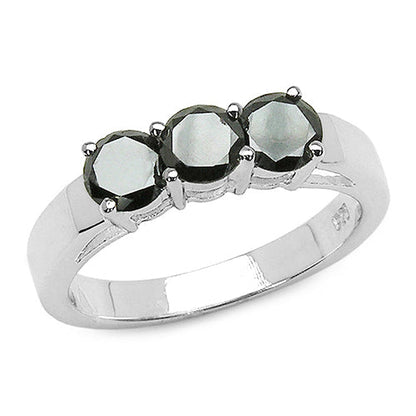 0.99 Carat Genuine Black Diamond .925 Sterling Silver Ring by Bids.com