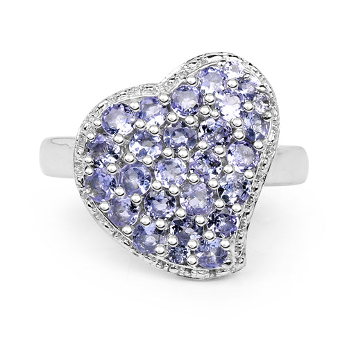 1.63 Carat Genuine Tanzanite .925 Sterling Silver Ring by Bids.com