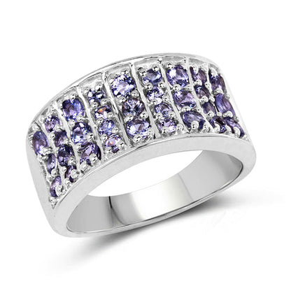 1.23 Carat Genuine Tanzanite .925 Sterling Silver Ring by Bids.com