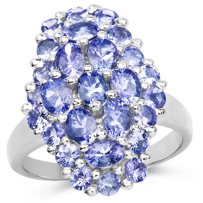 2.79 Carat Genuine Tanzanite .925 Sterling Silver Ring  DestGlow