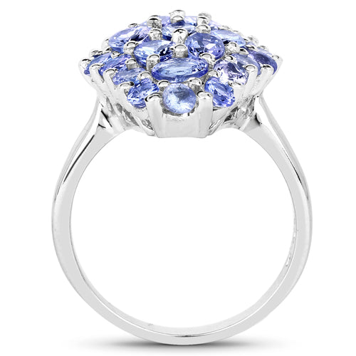 2.79 Carat Genuine Tanzanite .925 Sterling Silver Ring  DestGlow