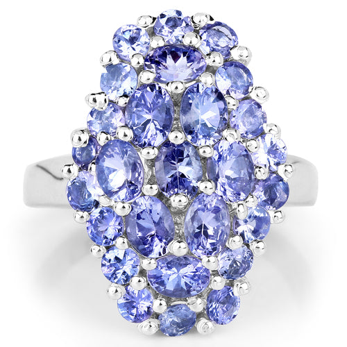 2.79 Carat Genuine Tanzanite .925 Sterling Silver Ring  DestGlow