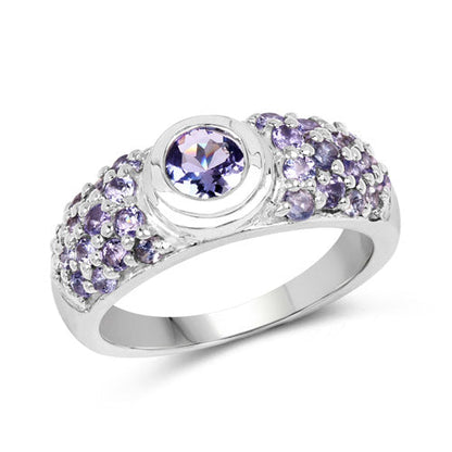 1.45 Carat Genuine Tanzanite .925 Sterling Silver Ring by Bids.com