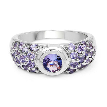 1.45 Carat Genuine Tanzanite .925 Sterling Silver Ring by Bids.com