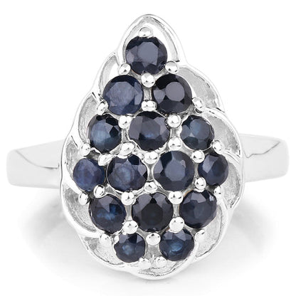 1.62 Carat Genuine Blue Sapphire .925 Sterling Silver Ring by Bids.com