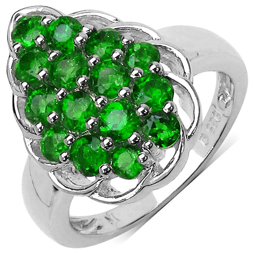 1.71 Carat Genuine Chrome Diopside .925 Sterling Silver Ring by Bids.com