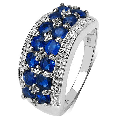 2.00 Carat Genuine Kyanite &amp; White Topaz .925 Sterling Silver Ring by Bids.com