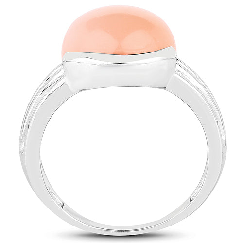 6.00 Carat Genuine Peach Moonstone .925 Sterling Silver Ring by Bids.com