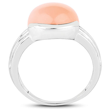 6.00 Carat Genuine Peach Moonstone .925 Sterling Silver Ring by Bids.com