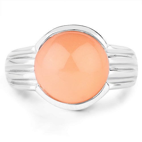 6.00 Carat Genuine Peach Moonstone .925 Sterling Silver Ring by Bids.com