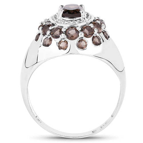 1.90 Carat Genuine Smoky Quartz .925 Sterling Silver Ring by Bids.com