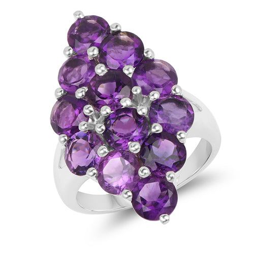6.78 Carat Genuine Amethyst .925 Sterling Silver Ring by Bids.com